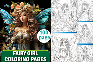 Forest Fairy Girl Coloring Pages, a Stationery Template by Design Station