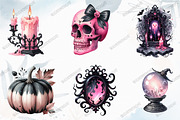Black Pink Halloween Clipart, a Graphic by designcity5 (Thumbnail 3 of 5)