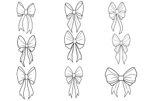 Ribbon Bows Set 2 Procreate Brush