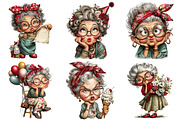 Whimsical Old Lady Birthday Clipart, an Illustration by Craft Nest (Thumbnail 4 of 11)