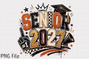 Senior 2027 Sublimation PNG, a Seasonal Illustration by YA Design