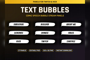 Text Bubbles Twitch & Kick Panels