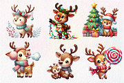 Cute Reindeer Christmas Clipart, an Illustration by Dream Creation (Thumbnail 4 of 6)