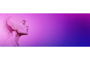 AI face, digital human head profile, a Technology Illustration by art PVP - market