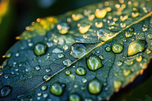 Fresh dew on green leaf in morning, a Photo by Beautiful things