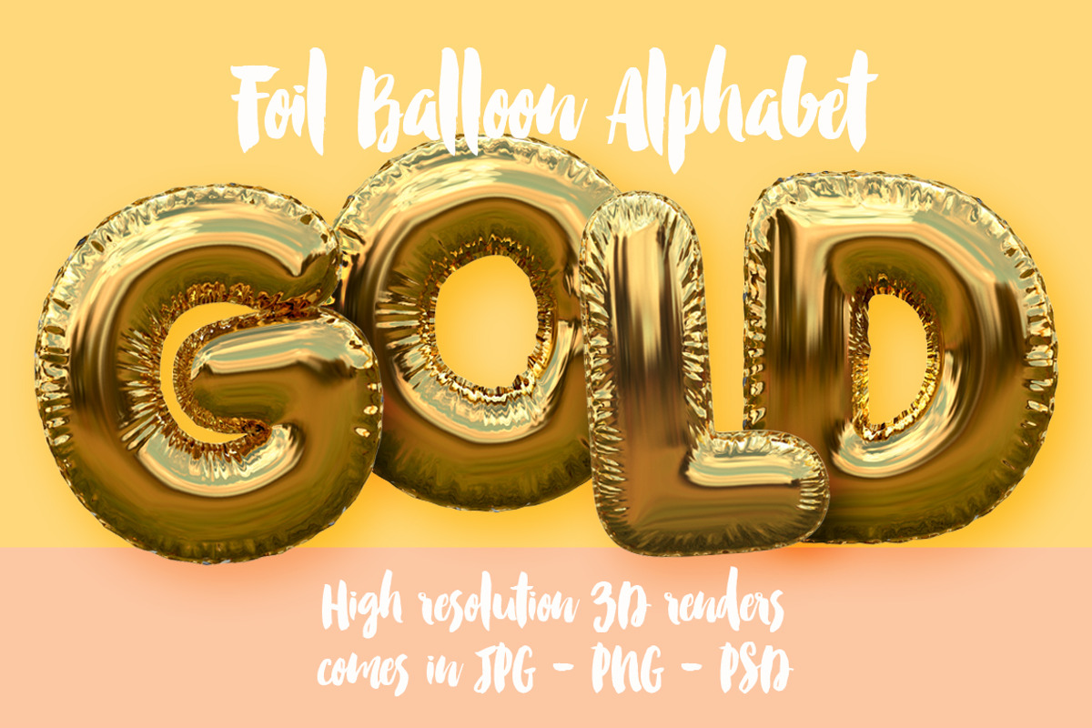 Gold Foil Balloon Alphabet, a Background Graphic by ink drop (Photo 1 of 4)