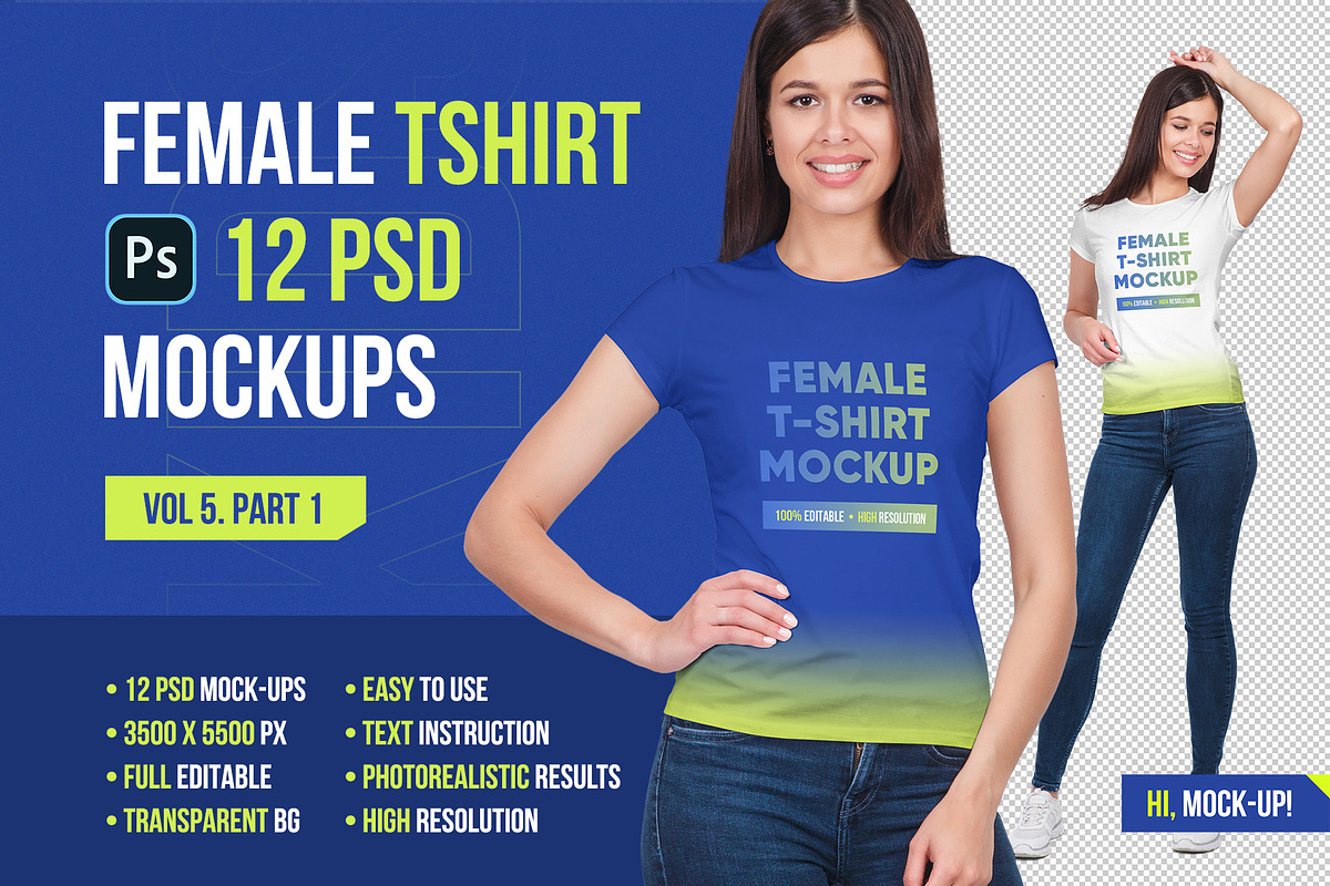 Female T-Shirt Mockups Vol 5 Part 1, a Shirt Mockup by Hi, Mock-Up! (Photo 1 of 10)