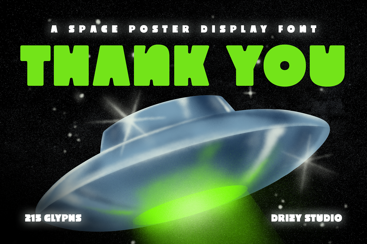 Bumps – Space Poster Display Font, a Sans Serif Font by Drizy (Photo 8 of 8)