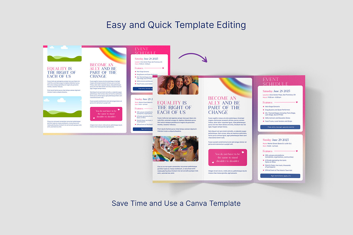LGBT Brochure Trifold Canva Template, a Brochure Template by artbart (Photo 9 of 9)