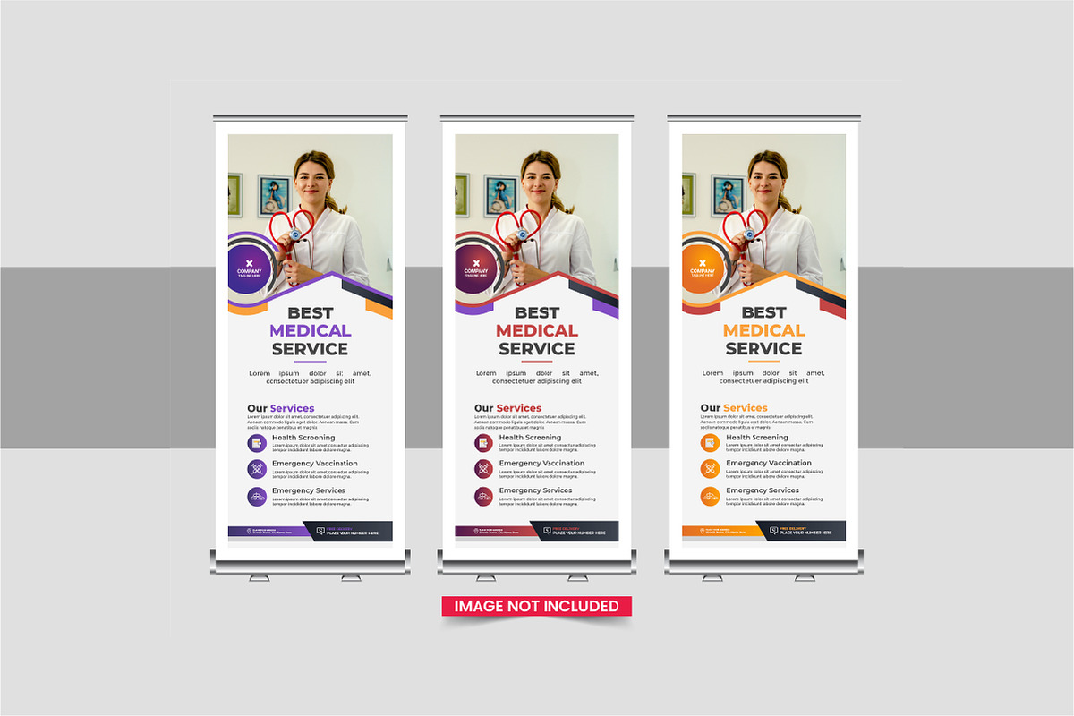 Medical roll up banner bundle, a Stationery Template by Pavel_design (Photo 7 of 11)