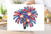 Fireworks 4th of July Watercolor Cli, an Illustration by SVGArt (Thumbnail 3 of 9)