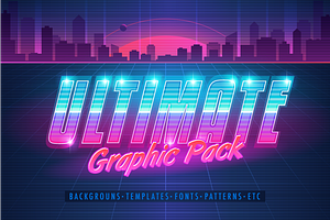 The 80's. Vector Graphic Set.