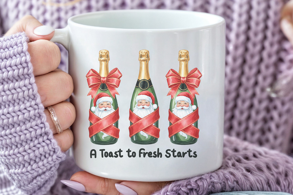 Festive Champagne Bottle Clipart Png, an Illustration by Black Bird Studio (Photo 3 of 4)