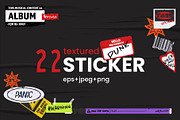 The punk stickers set with texture, a Texture Illustration by Debar's Shop (Thumbnail 1 of 7)