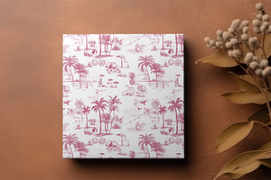 Coconut Tree Toile De Jouy