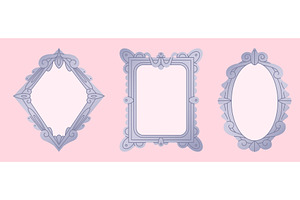 Elegant antique mirror frame, an Illustration by art PVP - market