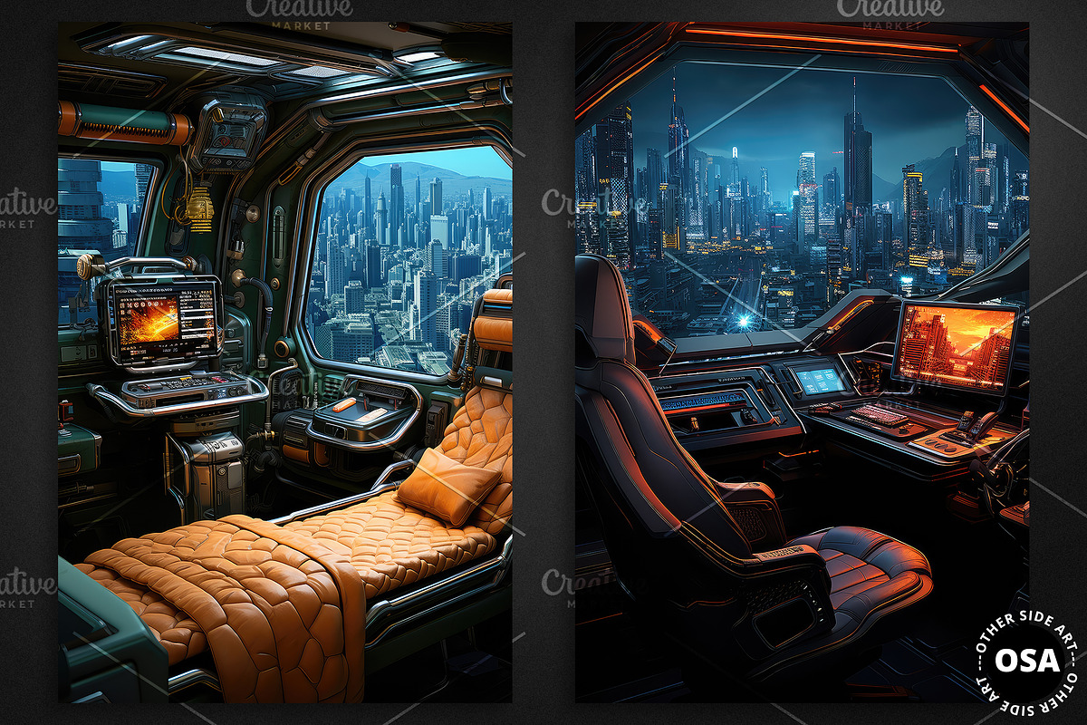 Cyberpunk Vehicle Interior Poster, a Background Graphic by Other Side Art (Photo 4 of 5)