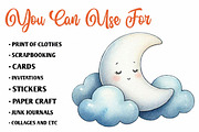 Cute Space Clipart - Watercolor, a Seasonal Illustration by CreationArt (Thumbnail 5 of 7)