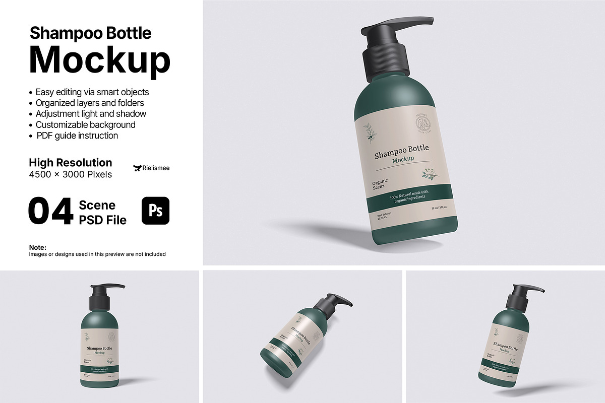 Shampoo Bottle Mockup Bundle Set, a Packaging Mockup by Rielismee (Photo 1 of 5)