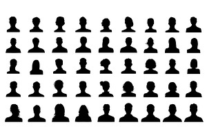 Male female avatars silhouettes, an Object Illustration by Valerie Bodnar
