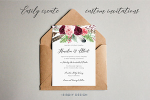 Rustic Watercolor Floral Design Kit