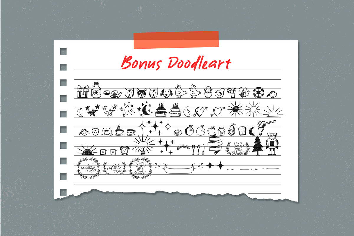 Just Note - Font and Doodle, a Script Font by Java pep (Photo 2 of 11)