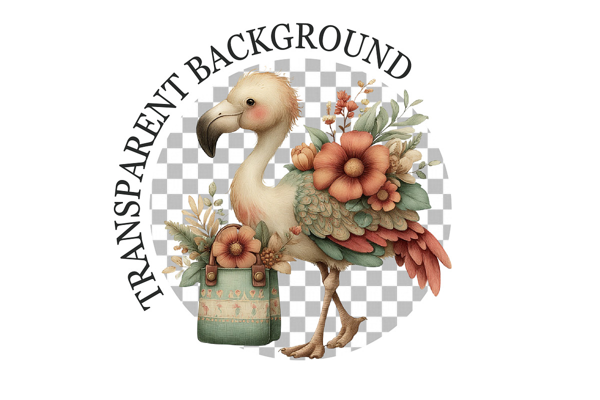 Whimsical Summer Flamingo Clipart, a Seasonal Illustration by Rose Art (Photo 6 of 7)