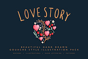 Love Story Gouache Illustration Pack, an Illustration by Laura Ingham (Thumbnail 1 of 14)