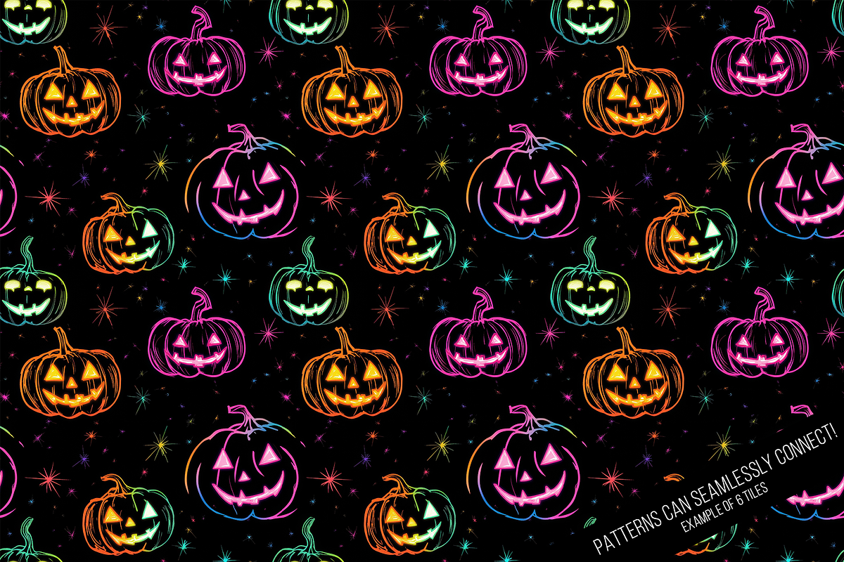 Halloween Glow Digital Paper, a Pattern Graphic by Chromolume Studio (Photo 5 of 16)