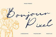 CS Bonjour Pixel, a Script Font by Craft Supply Co. (Thumbnail 1 of 8)