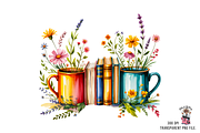 10 Books and Flowers Clipart PNG, an Illustration by Clipart Bloom (Thumbnail 6 of 11)
