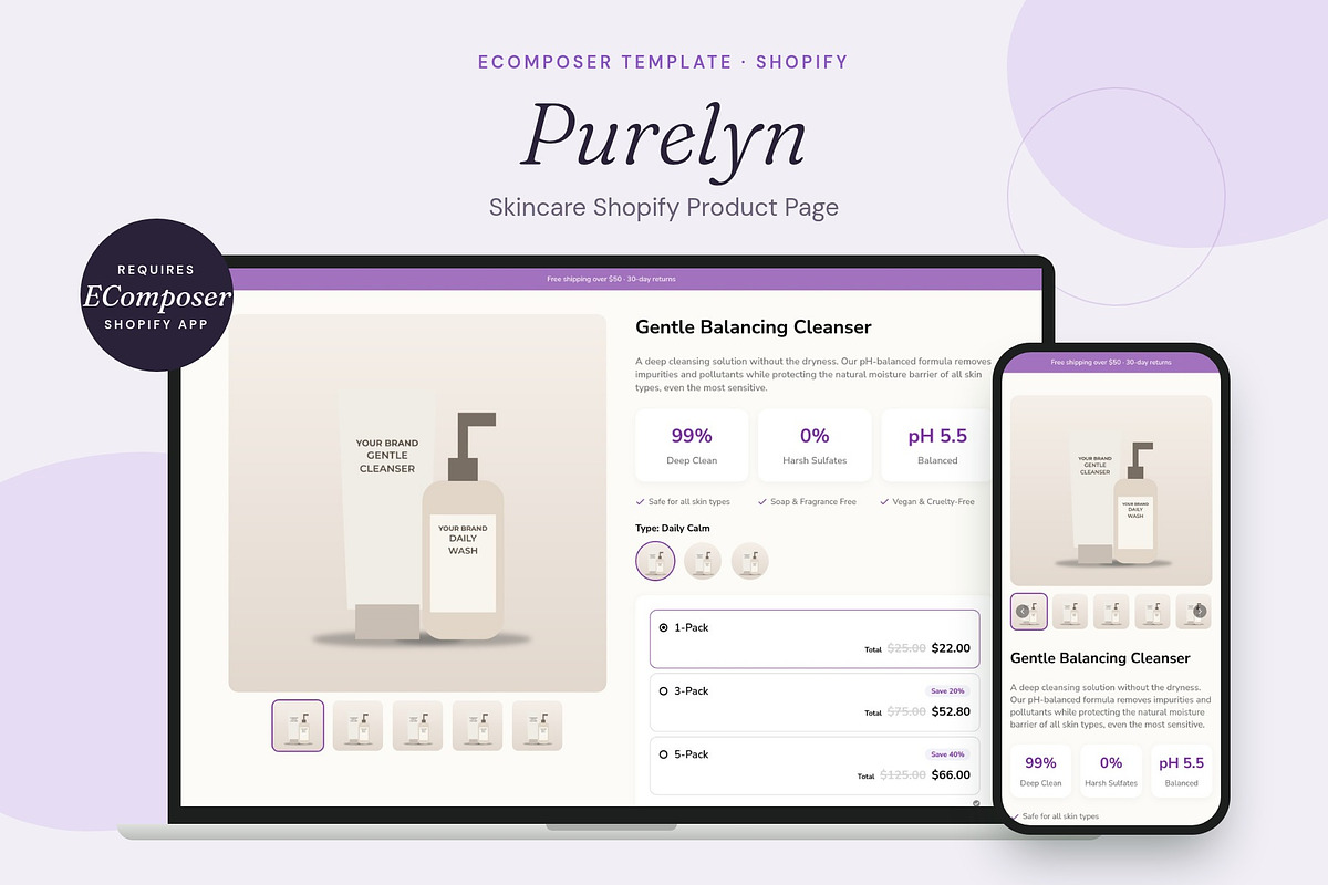 Purelyn - Shopify EComposer Template, a Shopify Template by Boost Convert (Photo 1 of 11)