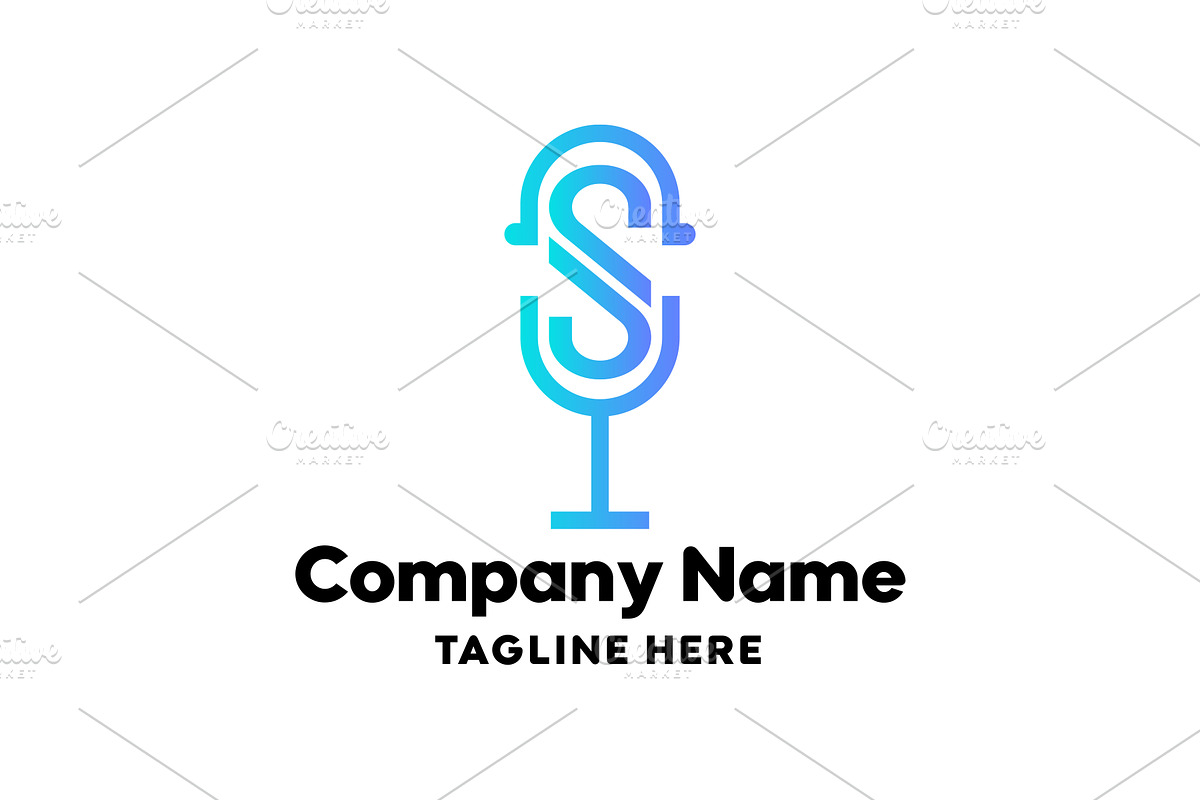 Microphone and S Logo Design, a Branding & Logo Template by GenesisCreativeCo (Photo 1 of 2)
