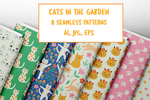Floral Cats Patterns Collection