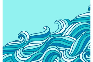 Card design with waves. Background, an Illustration by incomible