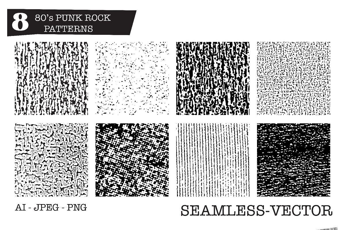 80’s Punk Rock Seamless Patterns, a Pattern Graphic by Dawn Patrol Digital (Photo 2 of 8)