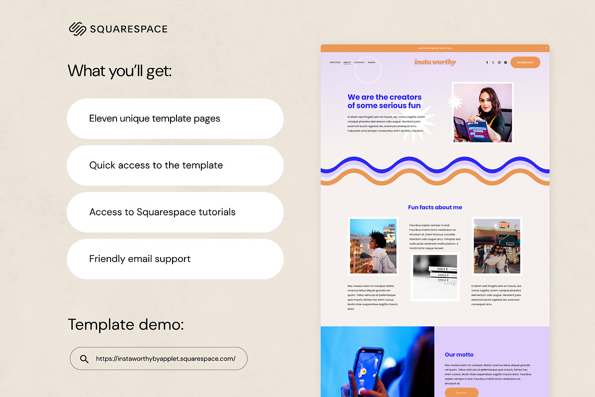 Squarespace Template: Instaworthy preview 3