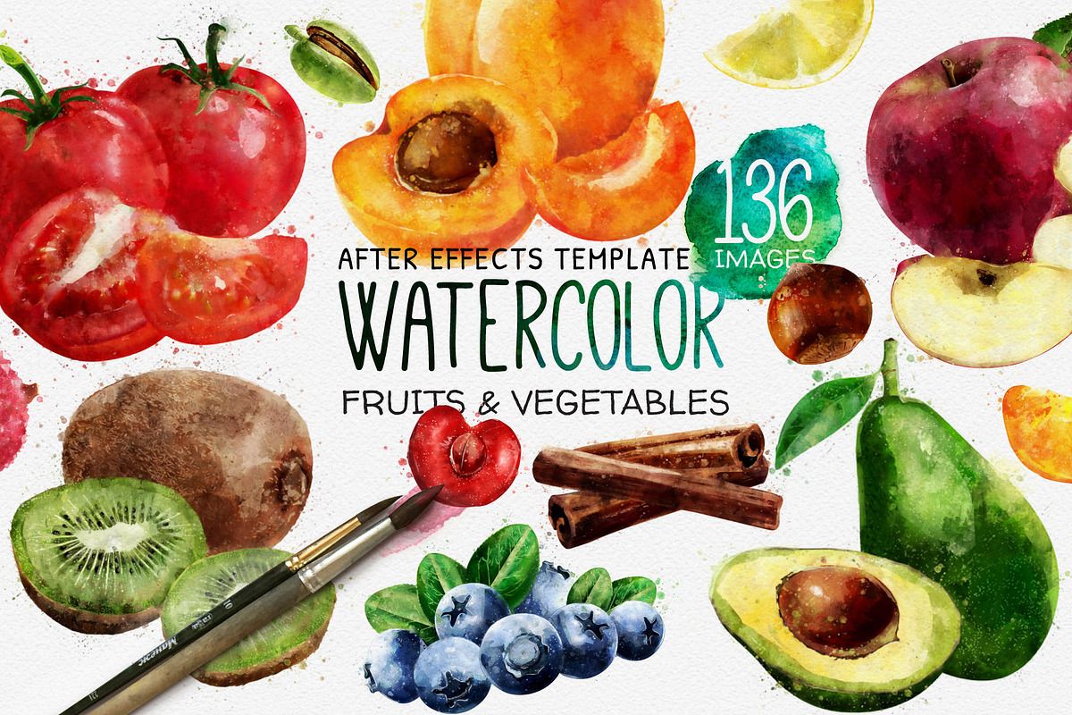 Watercolor Fruits - After Effects, a Templates & Theme by ConceptCafe (Photo 1 of 14)