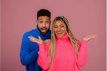 Portrait of two multiracial friends, a Person Photo by HalfPoint