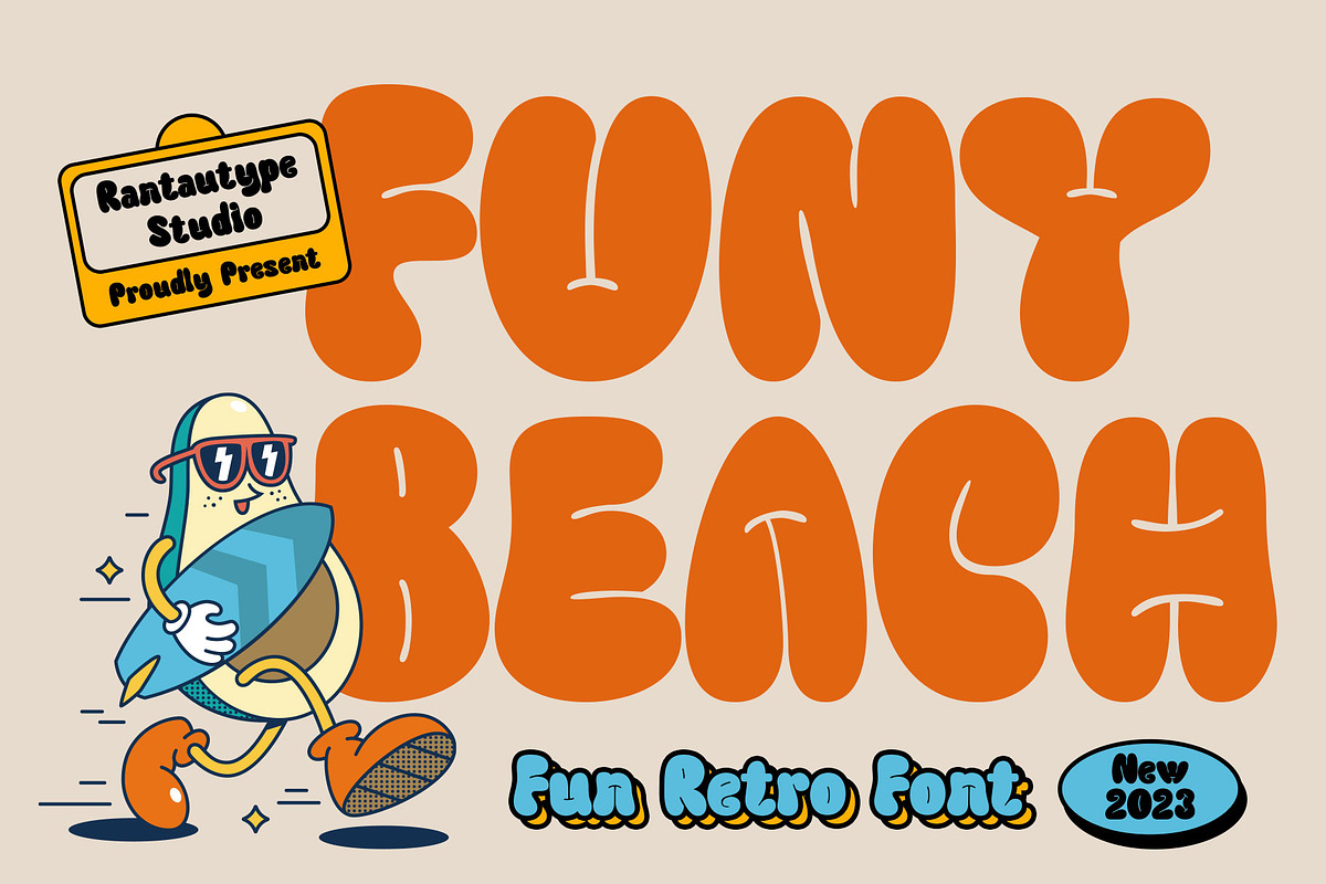 Funy Beach Retro Serif Font, a Serif Font by RantautypeStudio (Photo 1 of 14)