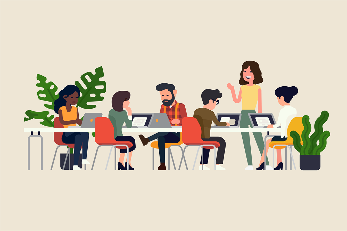 Team meeting, a Person Illustration by Masha Tace