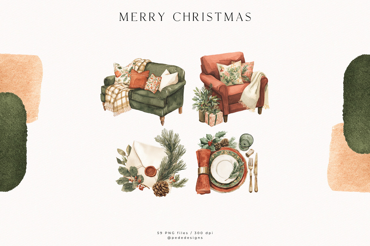 Merry Christmas Collection, a Seasonal Illustration by PeDe Designs (Photo 5 of 31)