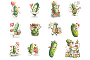Pickle Valentine Clipart, an Illustration by Designking (Thumbnail 3 of 5)