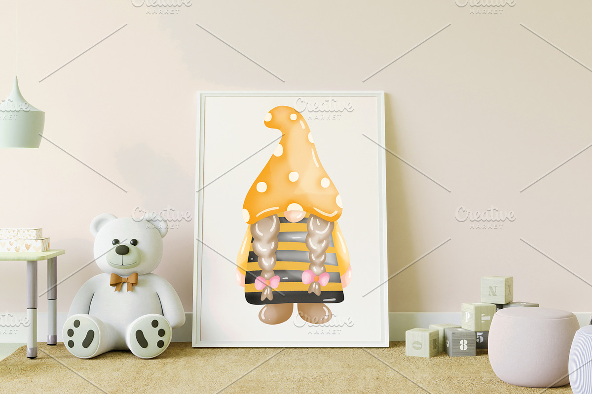 Bee Gnome Watercolor Clipart Bundle, a Person Illustration by Apixsala (Photo 5 of 18)