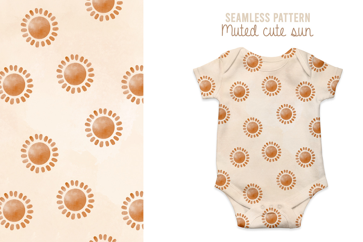 Earthy Boho Sun Pattern, a Pattern Graphic by Waterystrokes (Photo 1 of 4)