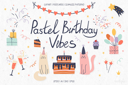Soft & Sweet Birthday Collection, an Object Graphic by roskque