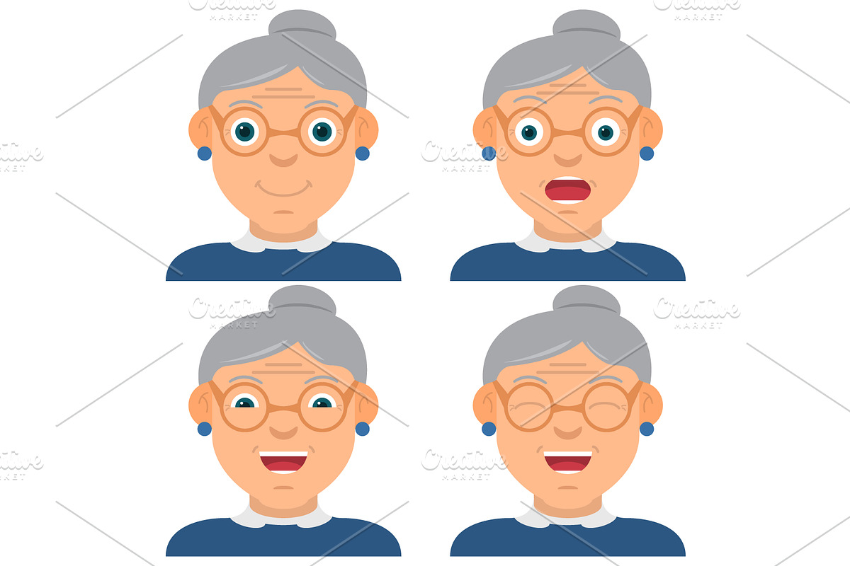 Grandma smiles, is surprised, laughs, an Object Graphic by Dukesn