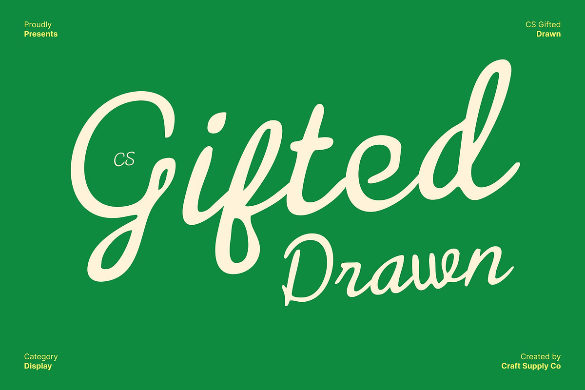 CS Gifted Drawn, a Script Font by Craft Supply Co. (Photo 1 of 8)