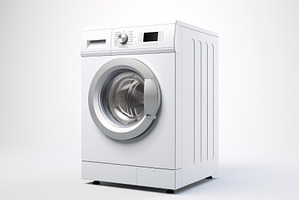 Modern front loading washing machine, a Technology Photo by Ylivdesign