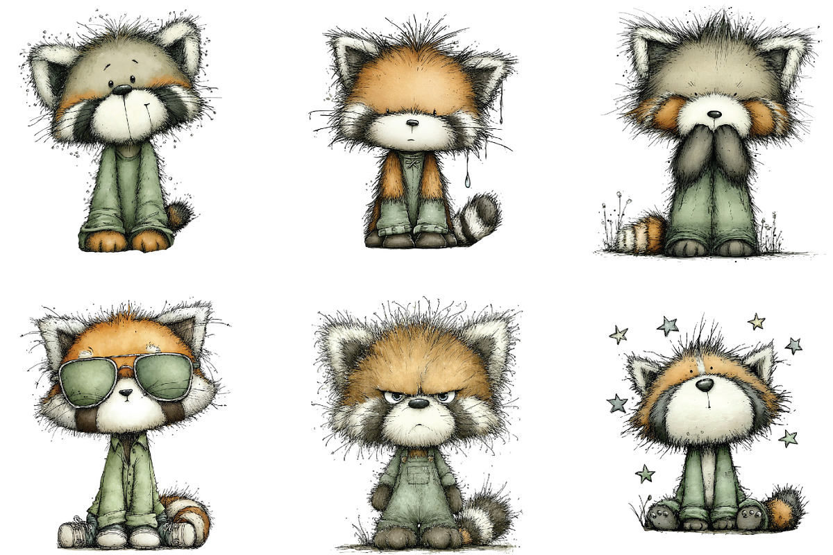 Panda with Emotion Clipart Bundle, an Illustration by CraftArtStudio (Photo 2 of 6)